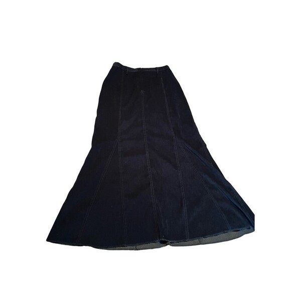 Vintage Tuzzi Mermaid Black Maxi Skirt Sz 10 Steampunk Whimsigoth Grunge Witchy - Picture 2 of 4